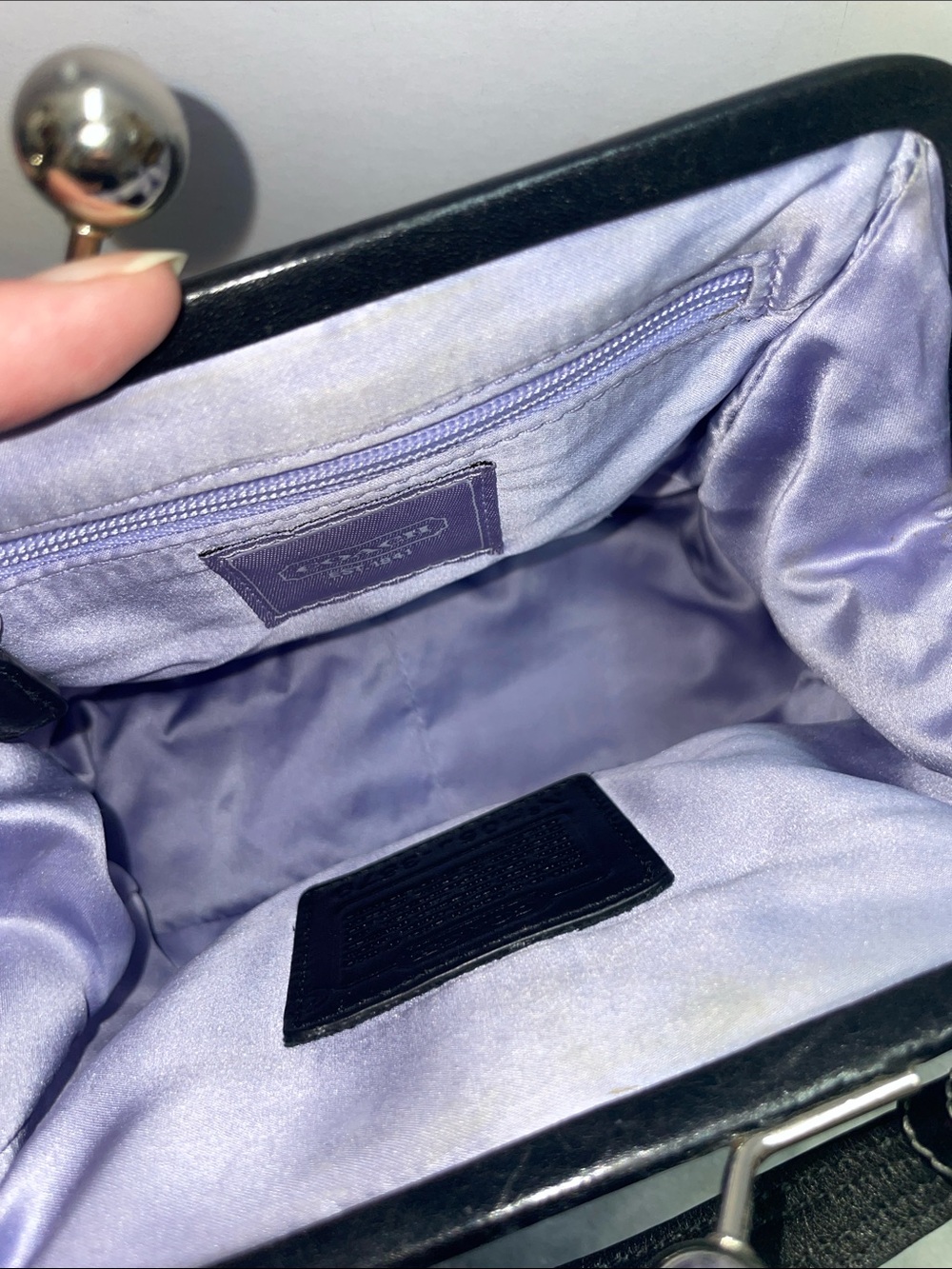 Vintage Coach ‘Madison’ Satin Mini Framed Satchel - Picture 11 of 14